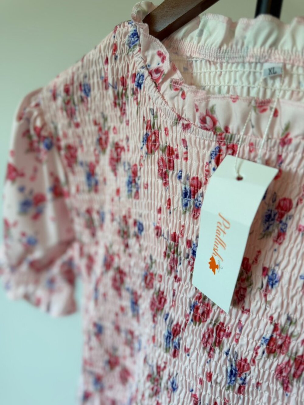 Petallush Pink Floral Smocked Midi Dress XL NWT - Picture 7 of 10